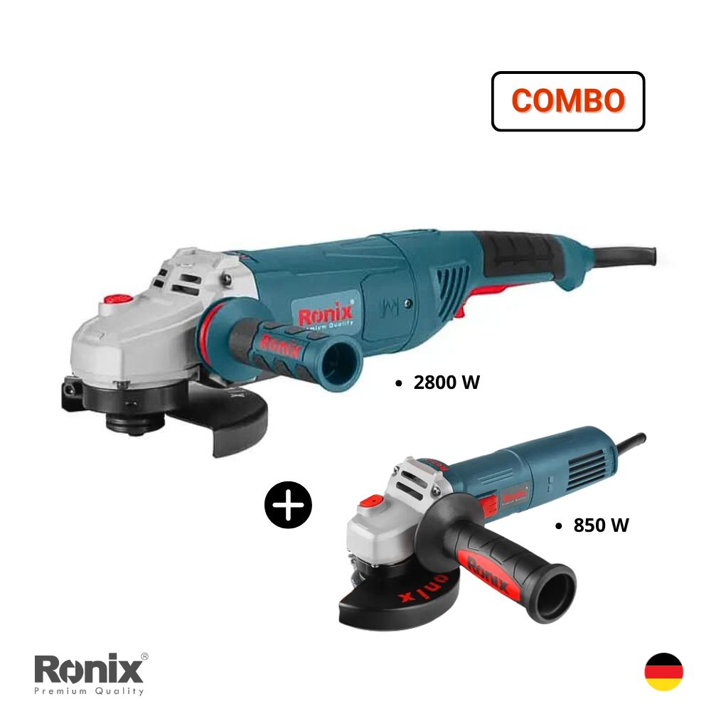 RONIX PERU SAC (36) Amoladora 9" 2800W + Amoladora 4.5" 850W Combo RONIX - Imagen 1