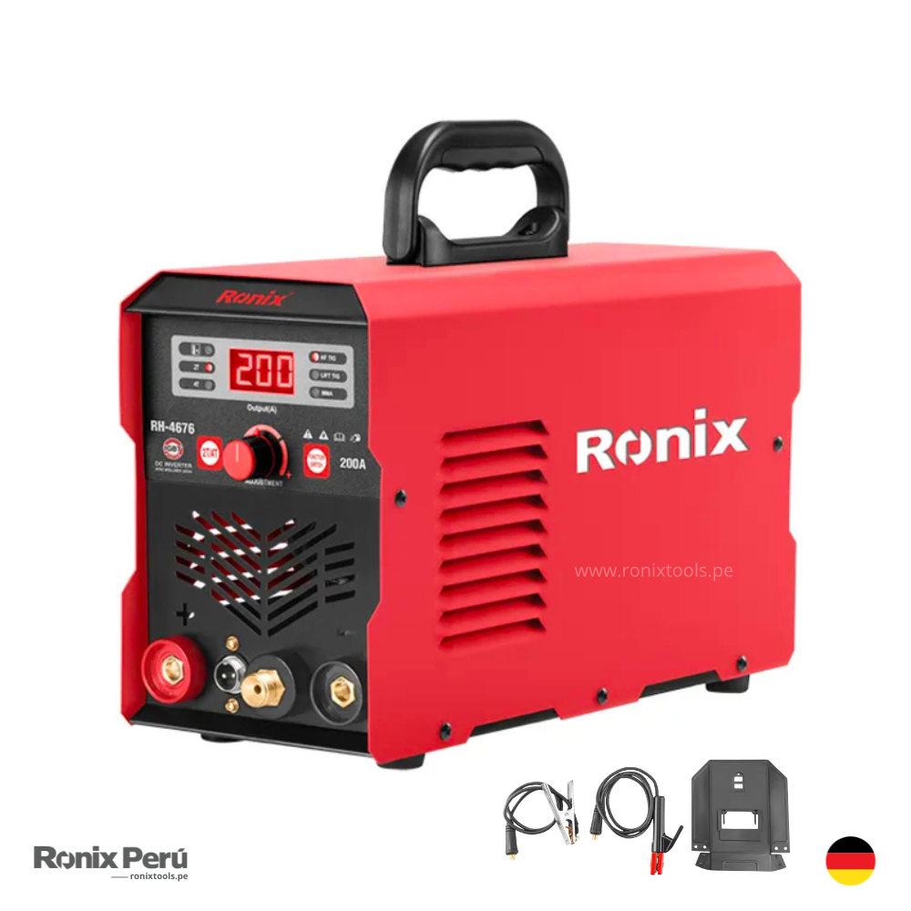 Máquina de Soldar Inverter TIGMMA 200A IGBT Ronix RH-4676 Máquina de Soldar Inverter TIG/MMA 200A IGBT Ronix RH-4676 - Imagen 1